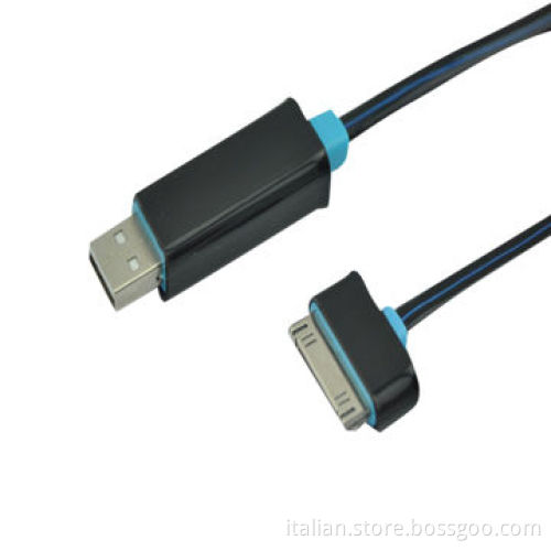Visible flowing current charging cable for iPhone 4